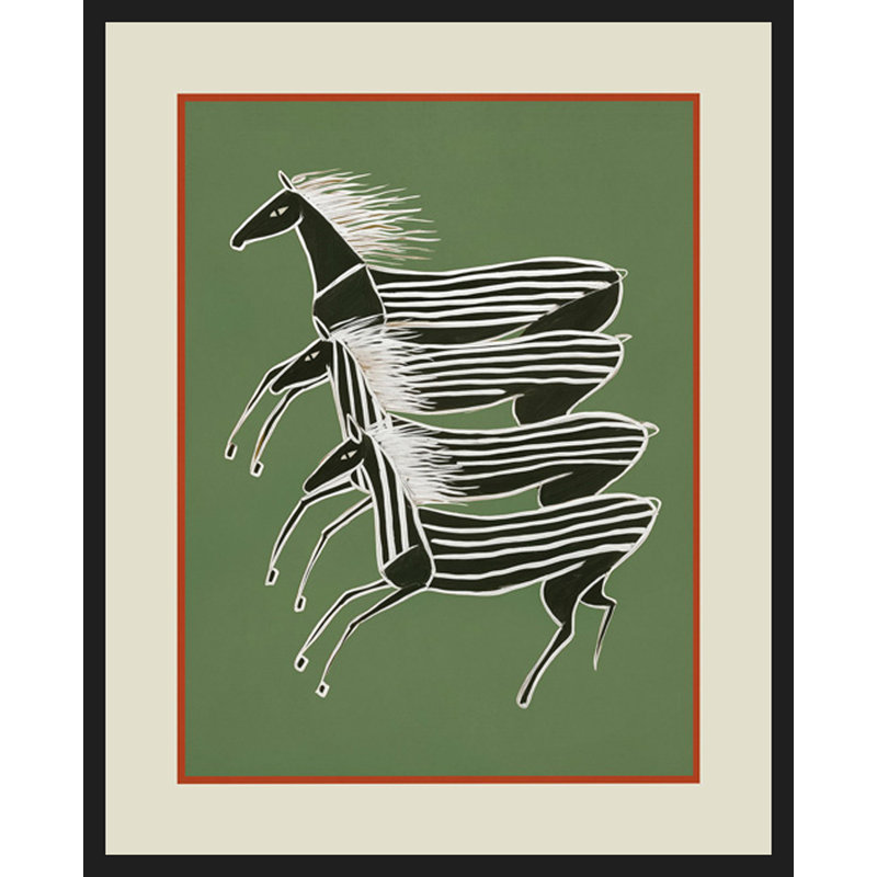 Horses In Stripes, 21.75" H x 17.75" W