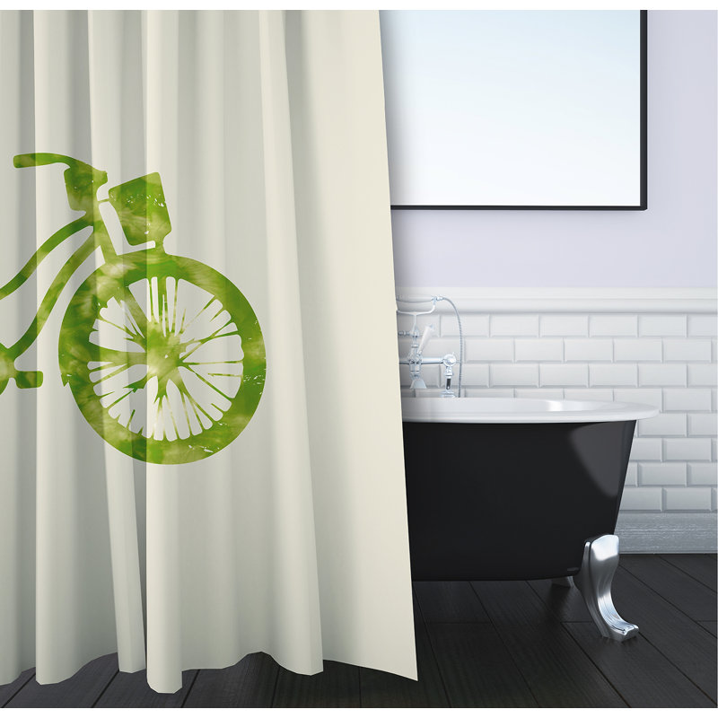 Rideau de douche en polyester à cycle de vie simple Belgrave, Vert clair
