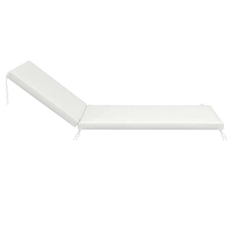 Coussin de chaise d'extérieur avec tissu Sunbrella, 21 po x 78 po, Canvas White