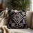 Black Linen Throw Pillow Covers Set with Beige Embroidery – Christmas Decor Accent 18x18 for Sofa