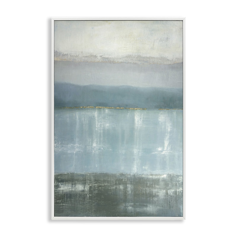 Estampe numérique Twilight Blues, design par Caroline Gold, H 24 po x l 16 po, Estampe numérique encadrée blanc bord de mer