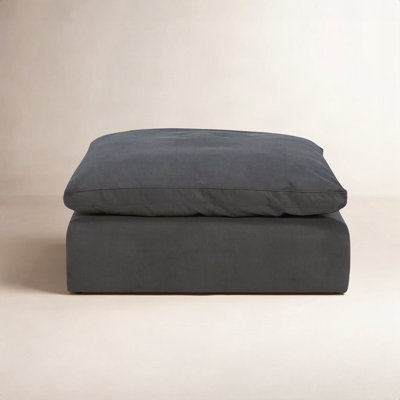 Asher 43" Linen Upholstered Ottoman