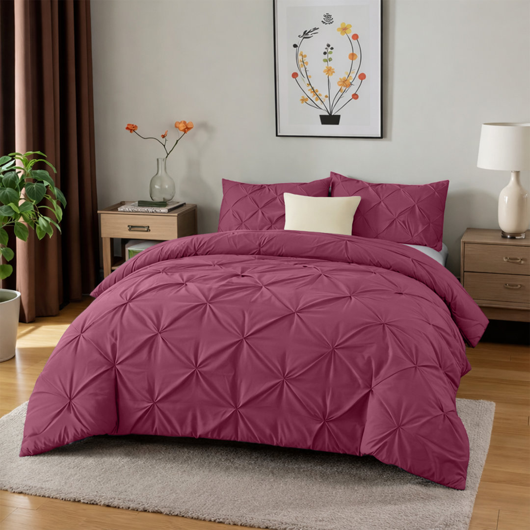 Microfiber Solid No Pattern Colour Duvet Cover Set with Pillowcases
