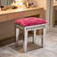 Mikayil Mirrored Glass Vanity Dressing Table Stool Decorative Accent Stool-615641602