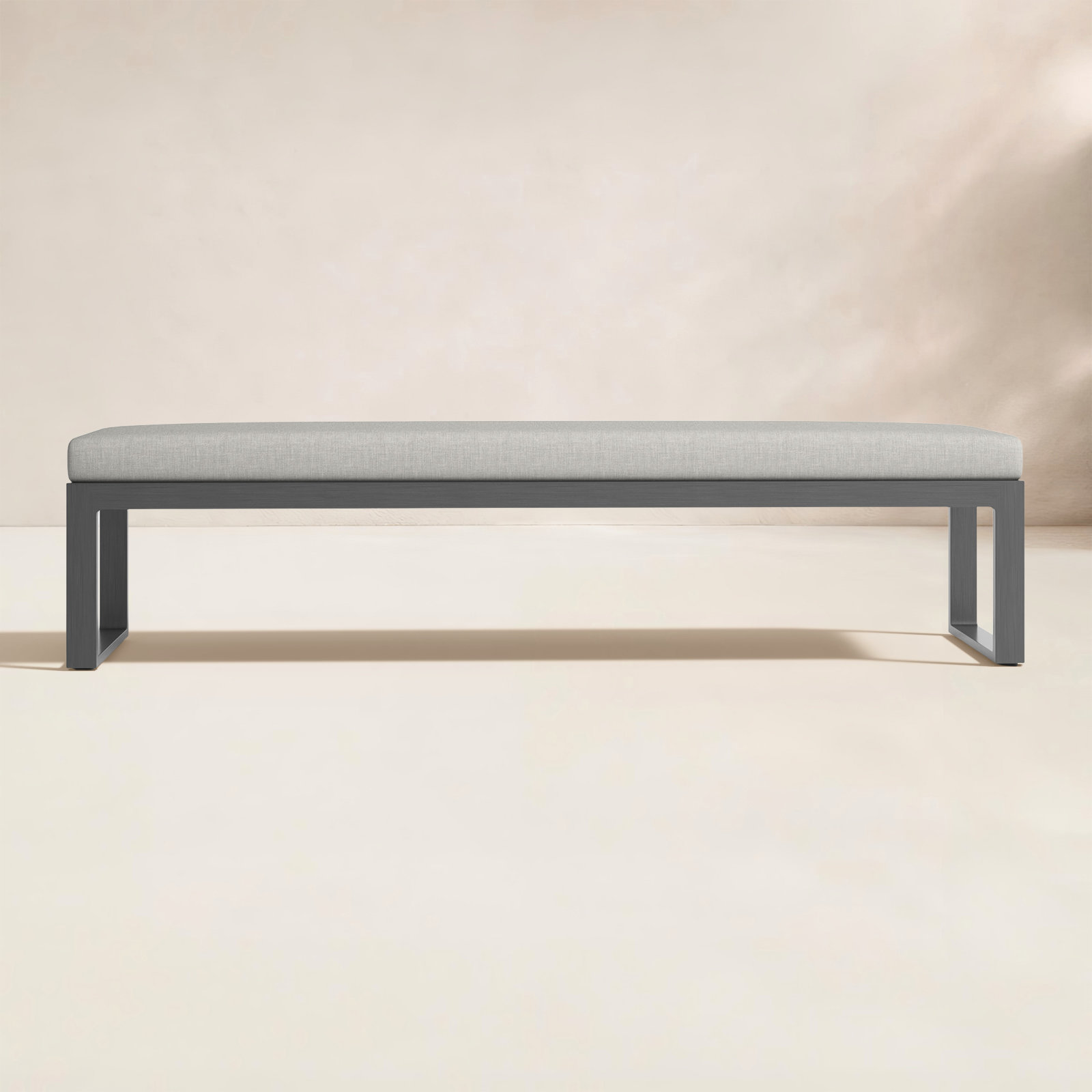 Georgie 72.01'' Aluminum Outdoor Bench, Cast Silver Sunbrella®