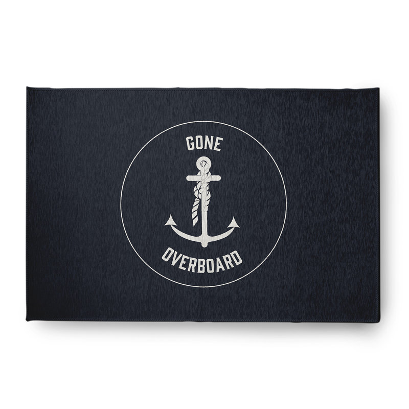 Tapis intérieur / extérieur bleu tissé à plat Wyndemere, Rectangle 4 pi x 6 pi