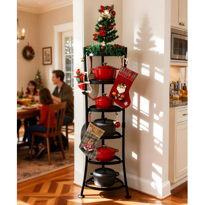 6-Tier Freestanding Pot Rack With 6 Hooks