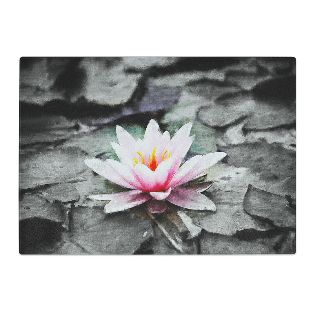 Tempered Glass a Pale Water Lily Painting Chopping Board