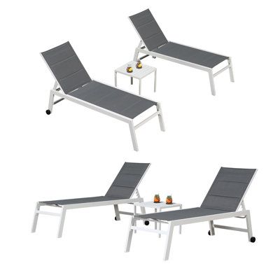 Outdoor Powder Coated Aluminum Single chaise