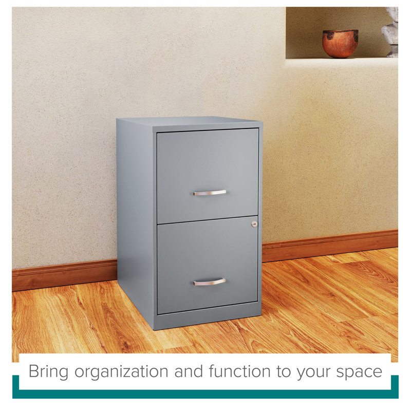 Platinum Gray 18" Deep 2-Drawer Lockable Metal File Cabinet