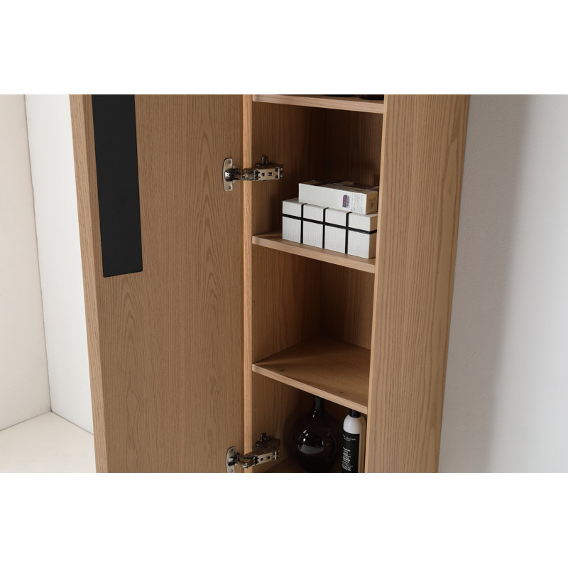 Boler 13" Wall Mounted Side Cabinet, Whitewash Oak