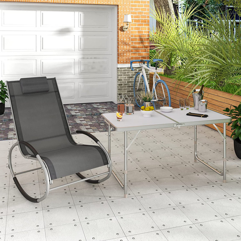 Matamoras Rectangular Wood Folding Outdoor Camping Table , 120cm cm W 60cm cm D, White