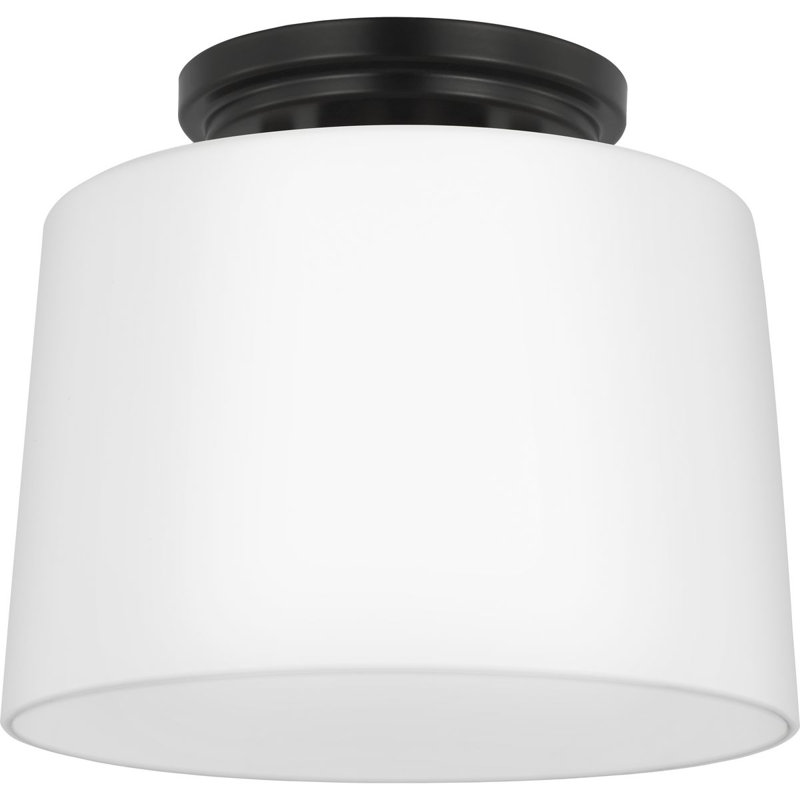 Plafonnier encastré en verre Howardwick, Noir mat