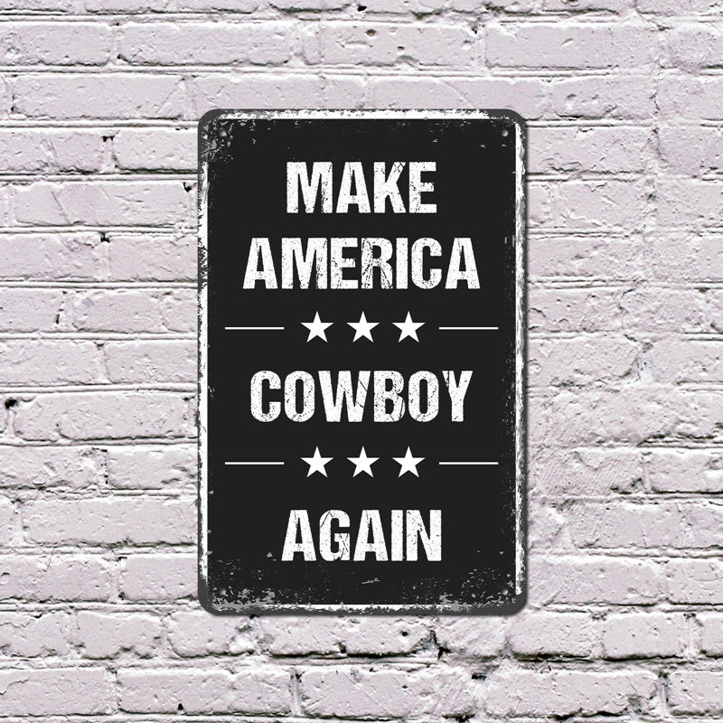 Enseigne Make America Cowboy Again (paquet de 2) 8 po x 12 po