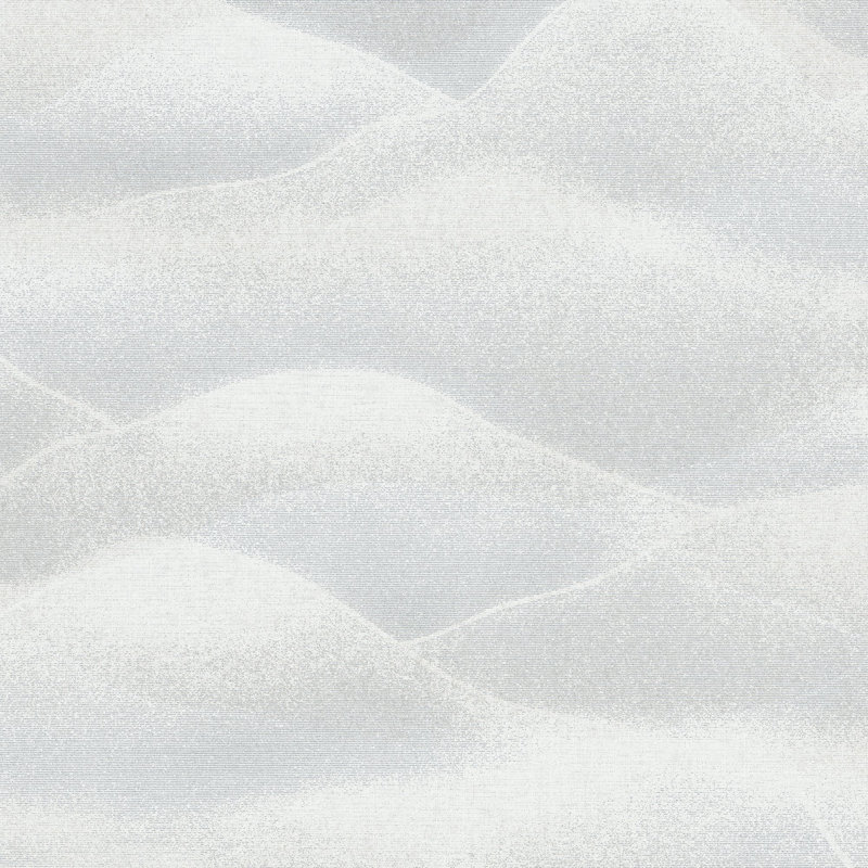 Hotel Rolling Hills Glitter Landscape Design Wallpaper Roll, Silver