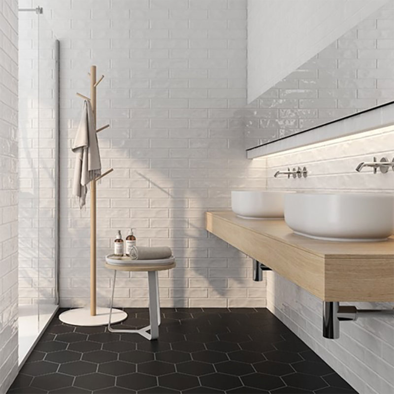 3" x 12" Porcelain Stone Look Wall & Floor Tile, Blanco Glossy