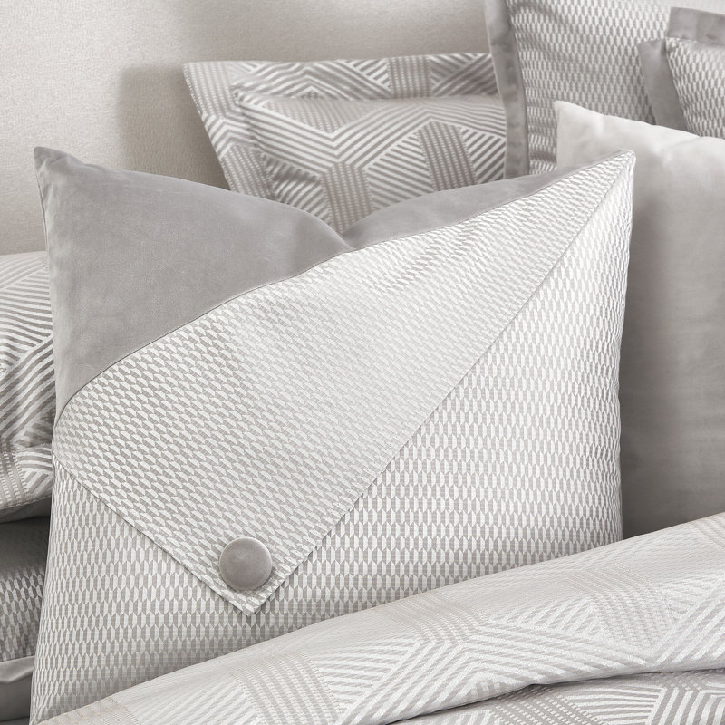 Nouveau Duvet Set - Dove, King Duvet Cover + 5 King Shams+4Throw Pillows