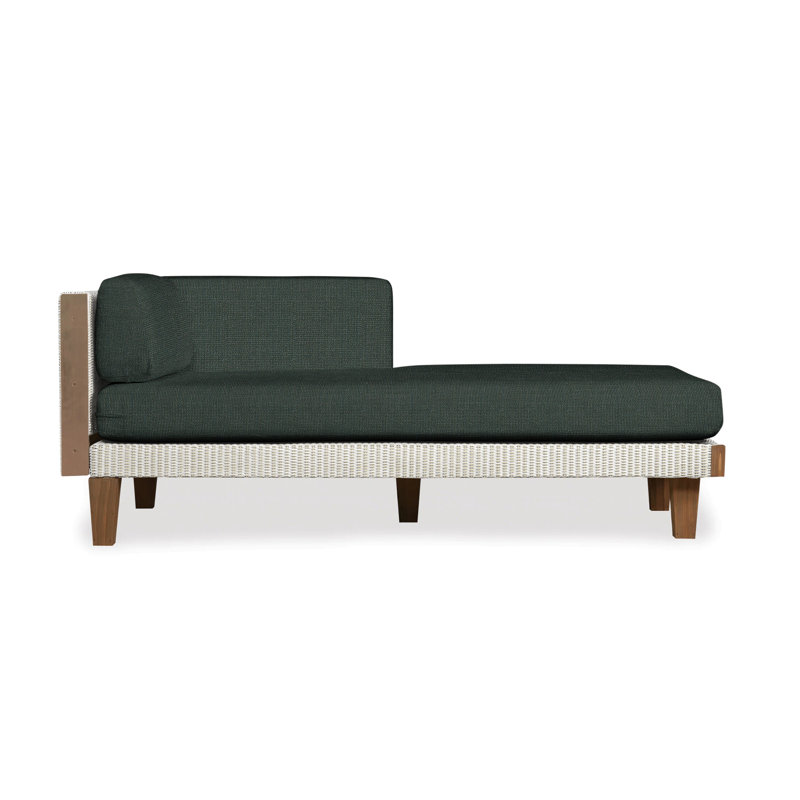 Catalina Outdoor Teak Chaise Lounge, Demo Skyway, Antique White