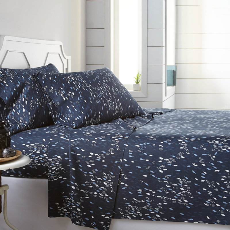 Vilano Choice Floral Microfiber Sheet Set, Twin, Blue