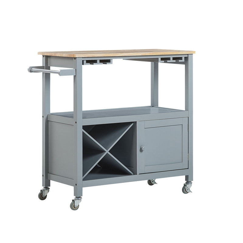 Maroney Wood Kitchen Cart, Grey