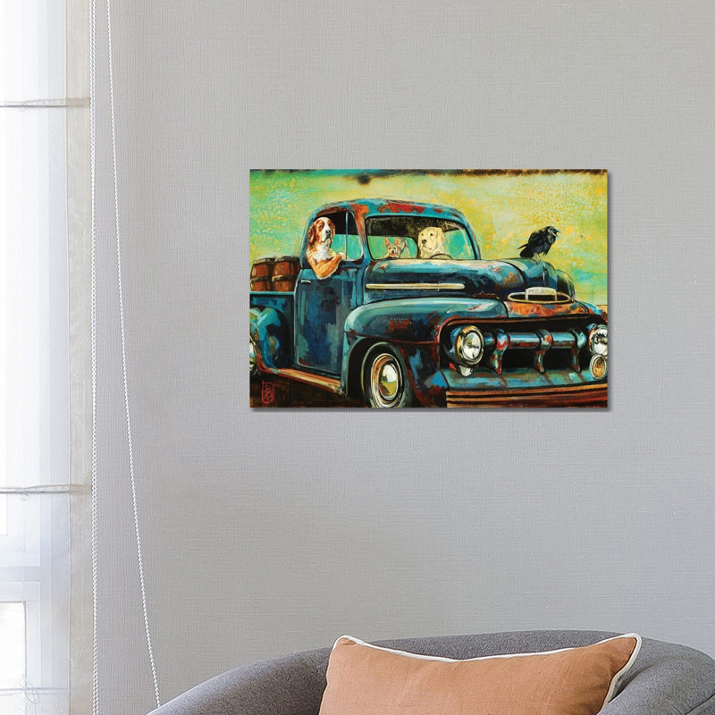 «Beer Run» par Barton DeGraaf - reproduction d'art, Toile tendue, Pas de tapis, H 18 po x l 26 po x P 1,5 po