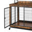 Type de meuble Porte de cage pour chien en fer avec armoire, deux portes, brun rustique