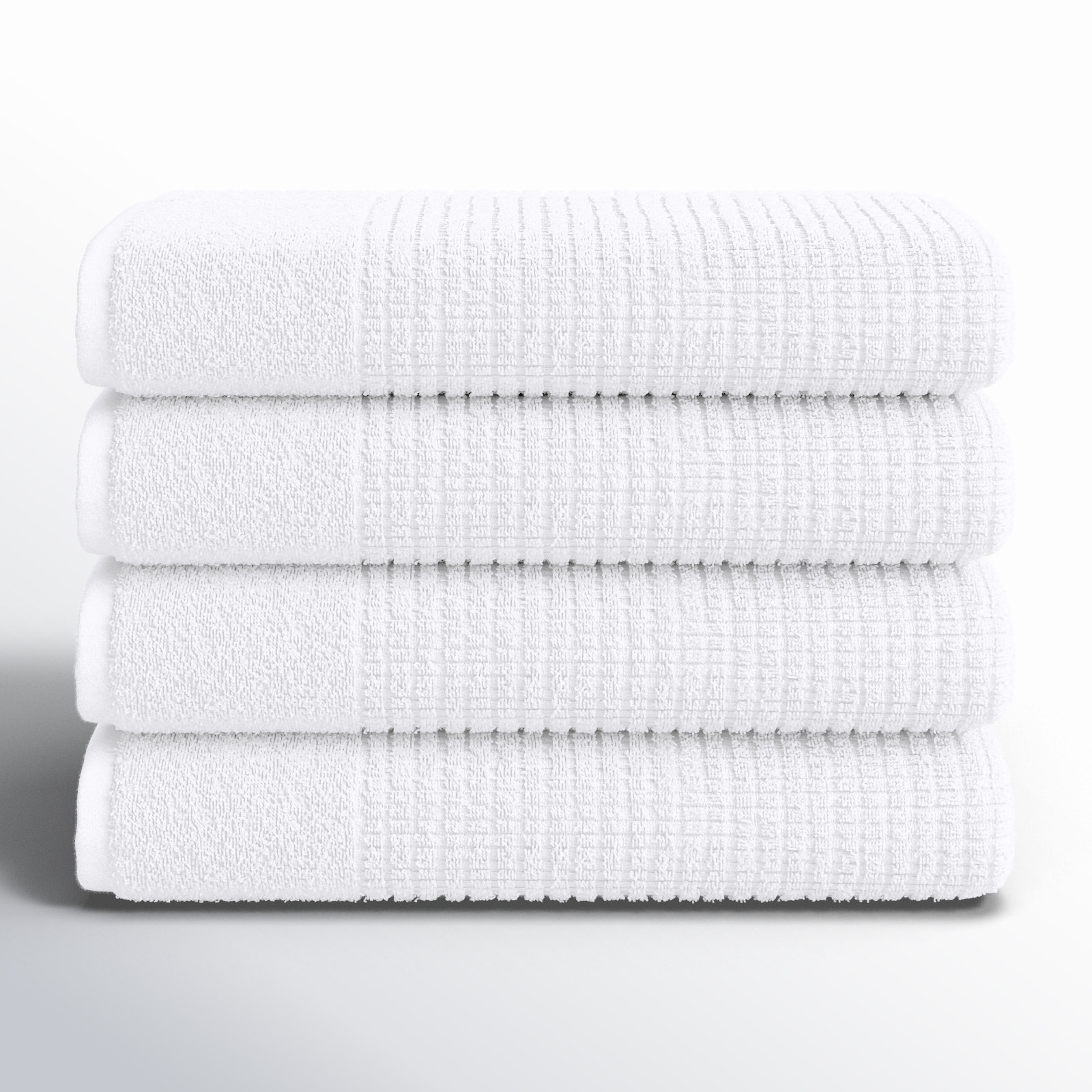 Earline 4-Piece Turkish Cotton Bath Towel Set, White