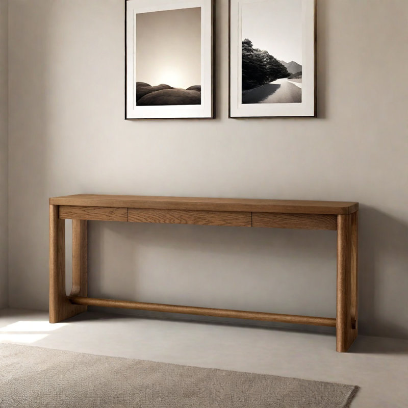 Console avec tiroirs, Brun