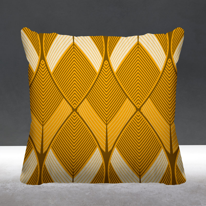Coussin décoratif intérieur / extérieur Nora, L 17 po x H 17 po, Jaune