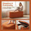 Banc de rangement luxueux avec repose-pieds ovale - Siège rembourré polyvalent avec rangement caché pour la chambre à coucher, le salon et le vestibule-131633206