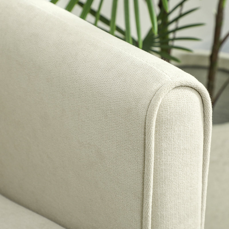 2 Seater Sofa, Upholstered Loveseat with Button Tufted, Cream, Cream