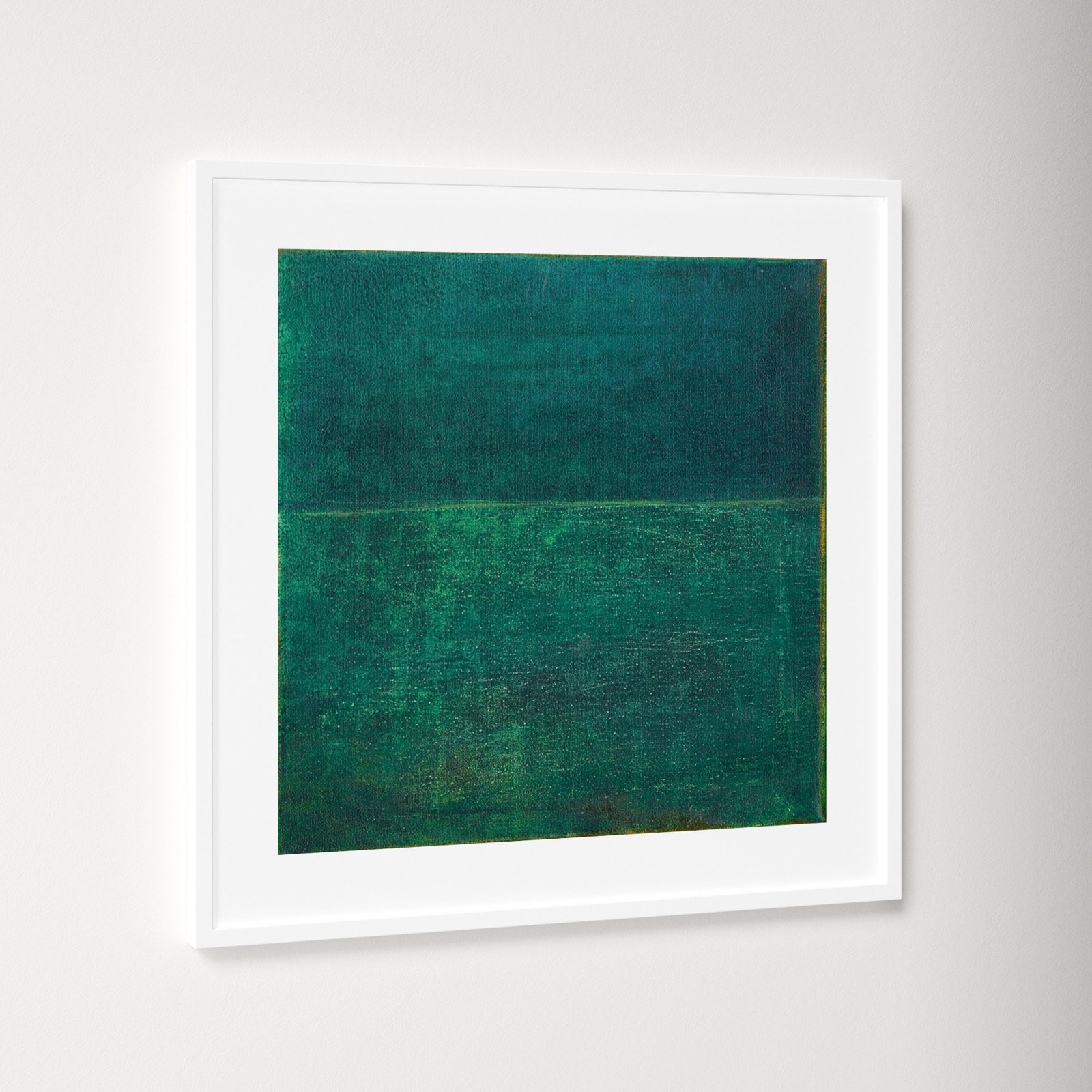 Green Zen I by Jodi Fuchs, White Framed Paper, 33.12" H x 33.12" W x 0.88" D