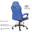 Chaise de jeu ergonomique pivotante à haut dossier, hauteur réglable, bleu et blanc
