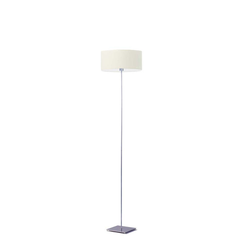 Ayania 150cm Traditional Floor Lamp, Silver, Ecru