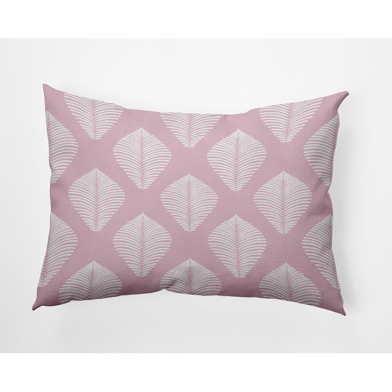 Coussin décoratif réversible intérieur / extérieur Upscale Getaway, Motif géométrique rose clair