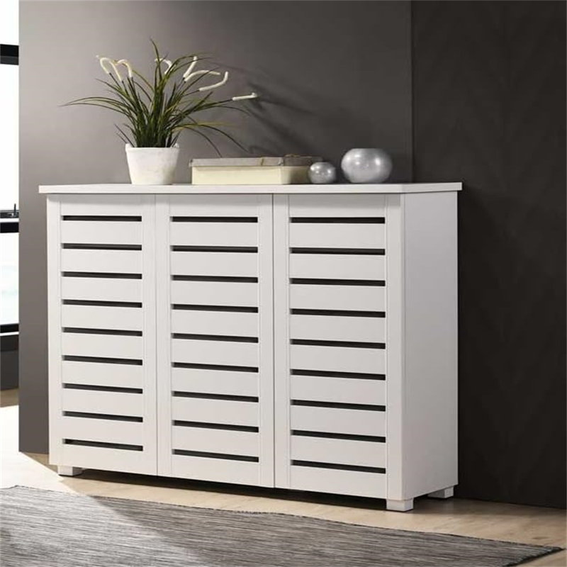 Borchers 15 Pair Shoe Storage Cabinet, White