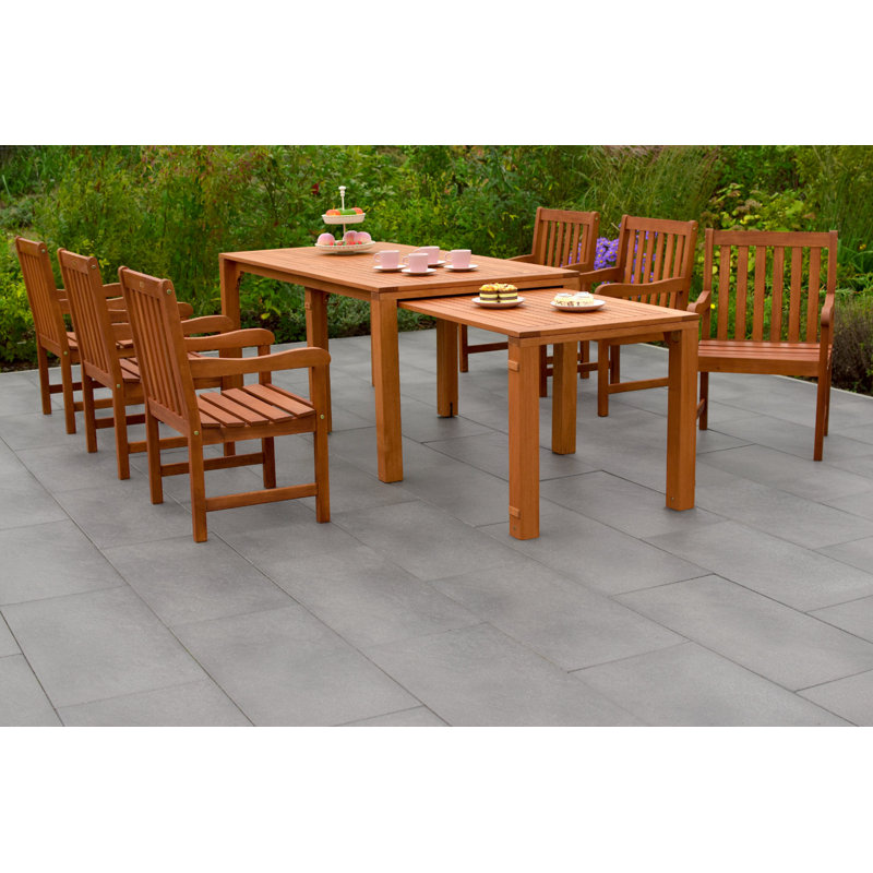 Altamont 6 - Person Wood Patio Dining Set with Extendable Rectangular Table