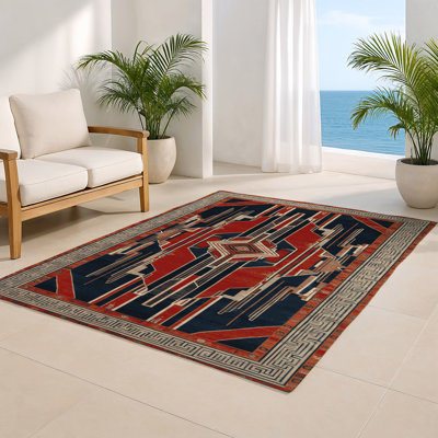 ArtDeco Brown Indoor and Outdoor Area Rug