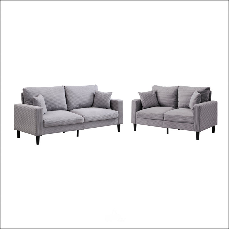 Ensemble de canapé deux pièces, Gris clair