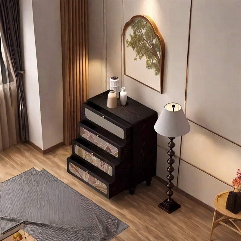 Ash Wood Frame 4-Drawer Storage Cabinet