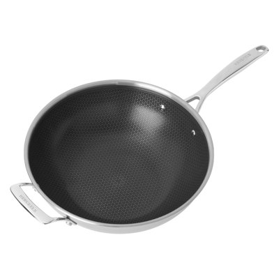Henckels Paradigm Ceramic 12-Inch Stainless Steel Dual Performance Wok+ Lid