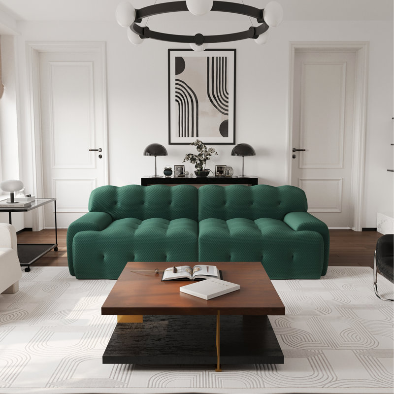 Causeuse Bubble, H 27,5 po x l 41,34 po x P 86,6 po, 2, Vert