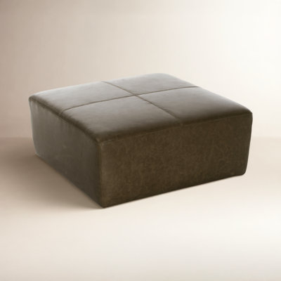 35" Genuine Leather Ottoman