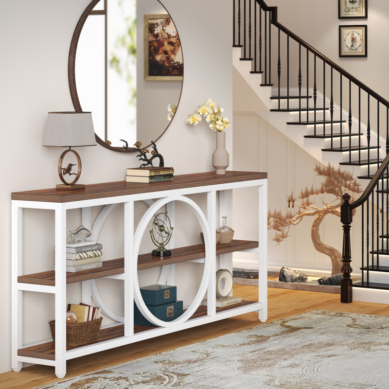 Nunki 70.9'' Console Table, Walnut/White