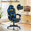 Fauteuil de jeu pivotant à 360 ° à hauteur réglable avec repose-pieds rétractable et fauteuil ergonomique en cuir polyuréthane à haut dossier avec appui-tête pour le bureau-15077857