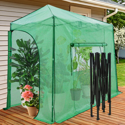 Pavillon de jardin en métal L 5 pi. D Serre adossée