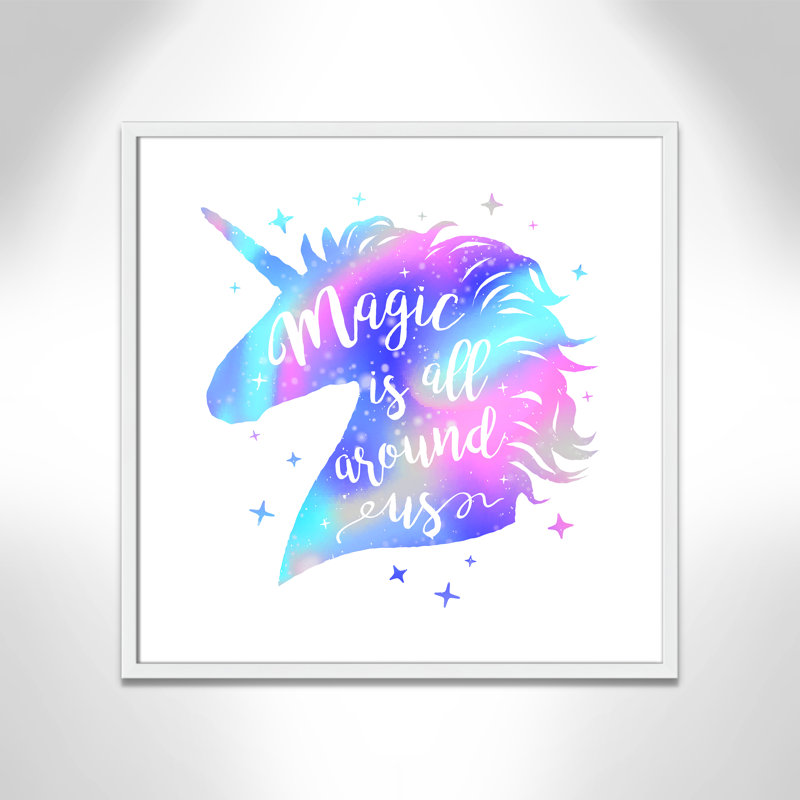 «Magic Is All Around Us», impression sur papier, H 26,5 po x l 26,5 po x P 1,18 po, Encadré de boîte blanc