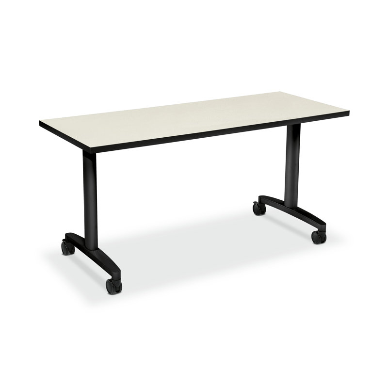 Huddle Flip-Top Training Table with Casters, Silver Mesh