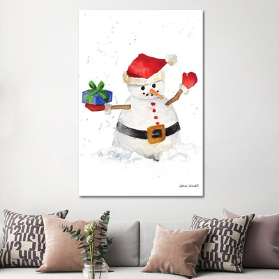 Watercolour Snowman II by Lanie Loreth - Wrapped Canvas Print