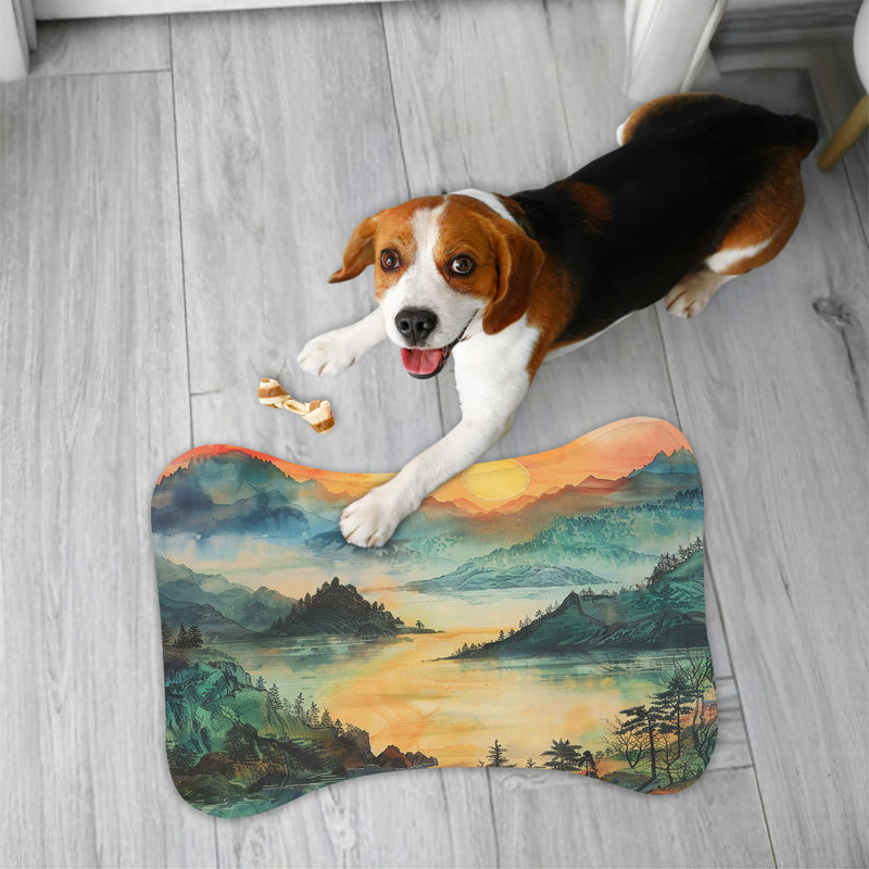 Motif de peinture chinoise - Tapis d'alimentation en os 1 pièce